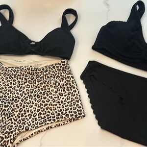 J. Crew Leopard Print Swimwear bikini LOT